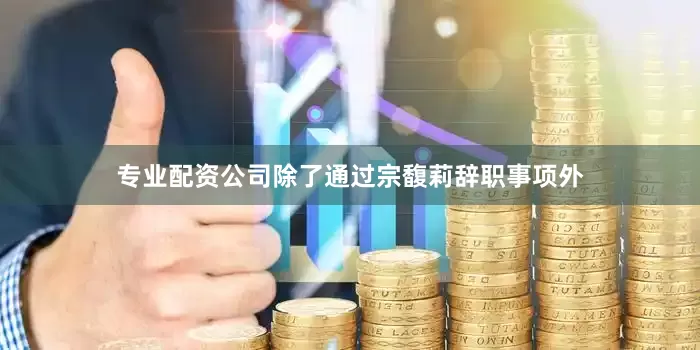 专业配资公司除了通过宗馥莉辞职事项外